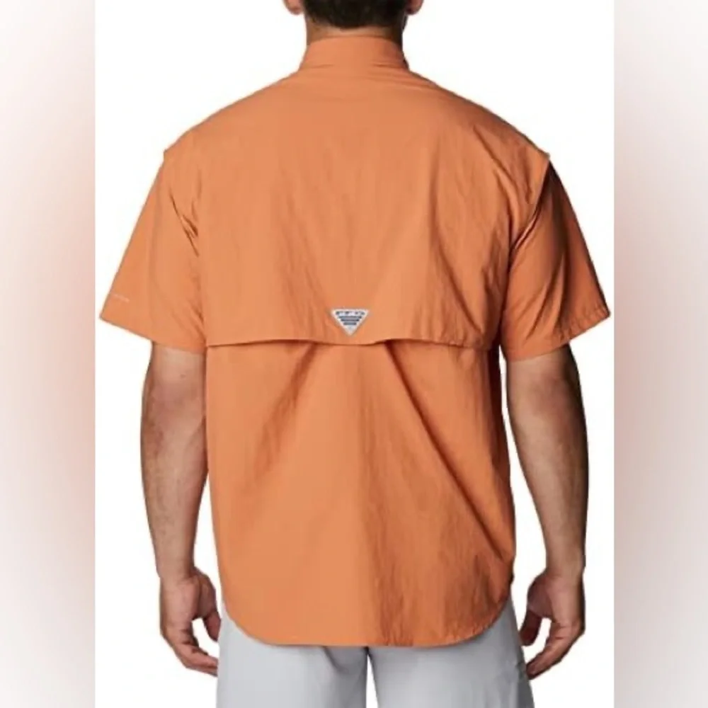 Columbia PFG Bahama II Men's Short Sleeved OmniShade UPF30 Burned Orange Shirt L